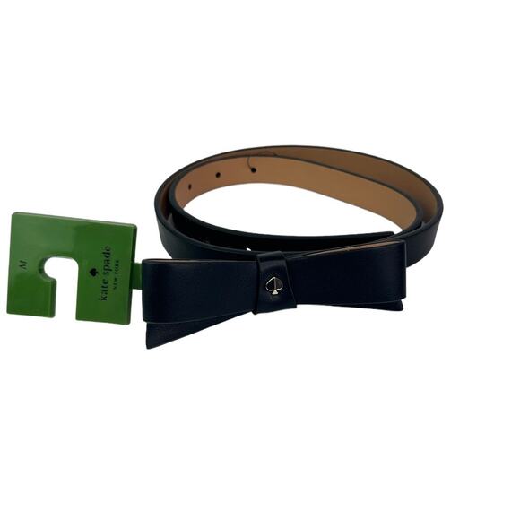 Kate Spade Black Bow with Gold Spade Leather Belt in Medium main image 10